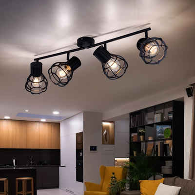 etc-shop LED Deckenleuchte, Leuchtmittel nicht inklusive, Design Decken Leuchte Ess Zimmer Balken Licht-Schiene Spot Käfig Lampe