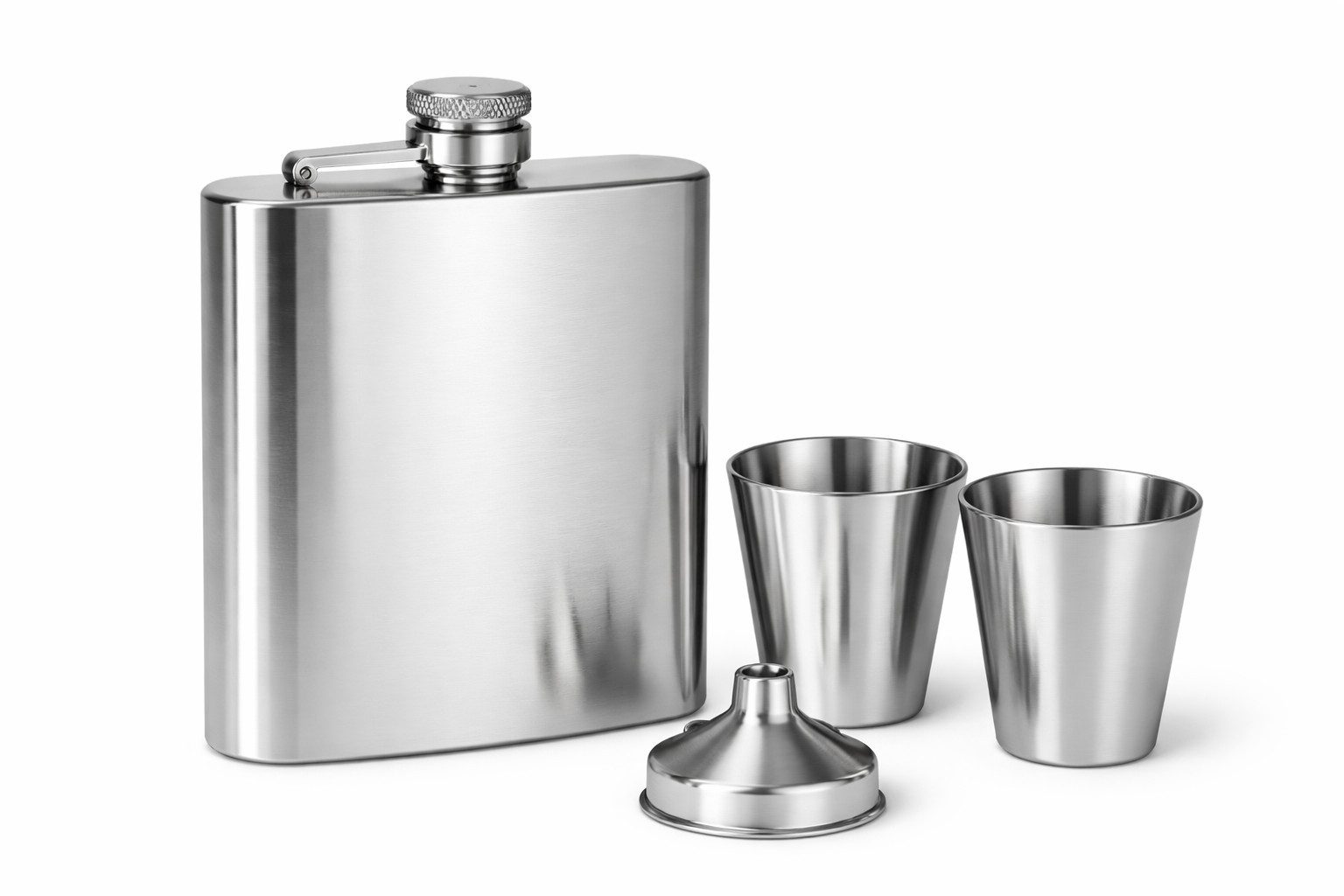 Rungassi Flachmann Flachmann Set Edelstahl – Perfekt für unterwegs & Outdoor 180ml