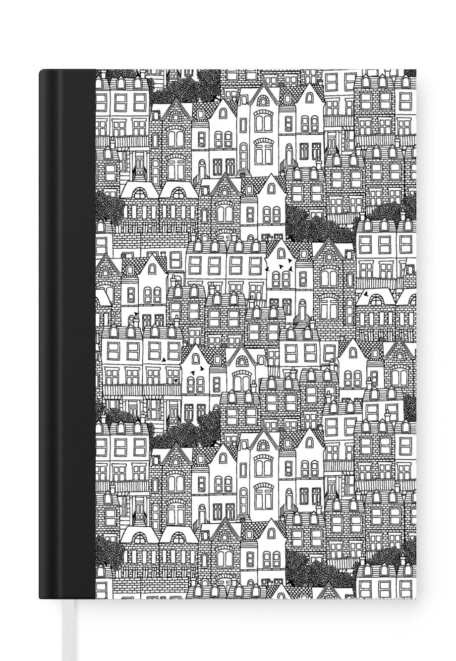 MuchoWow Notizbuch Haus - Muster - London, Journal, Merkzettel, Tagebuch, Notizheft, A5, 98 Seiten, Haushaltsbuch