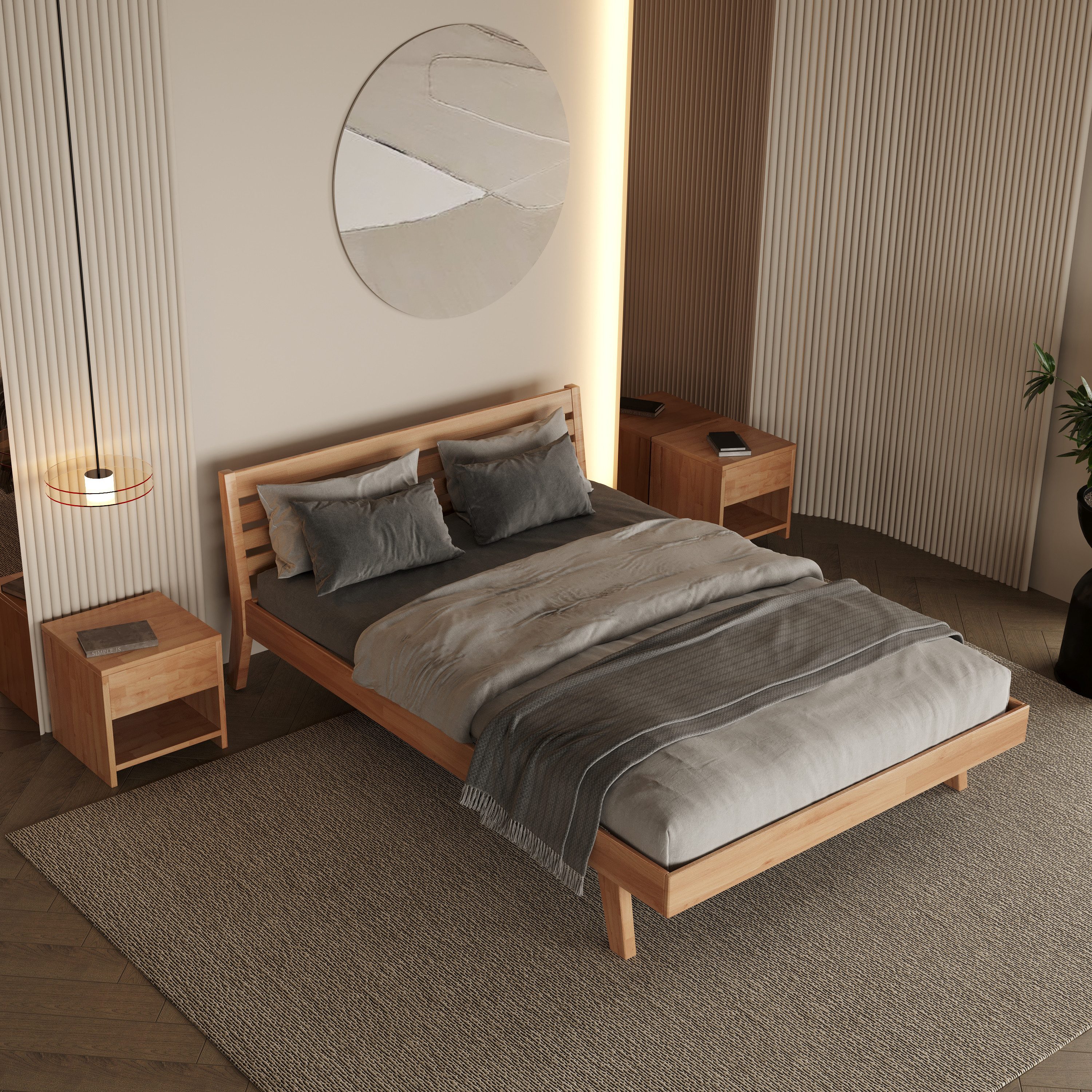 Krok Wood Massivholzbett Mary in Buche
