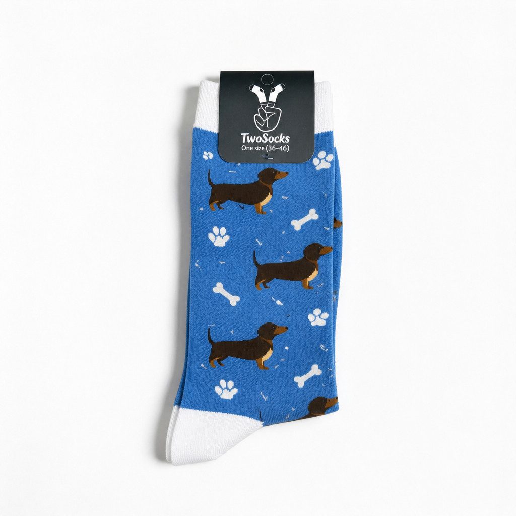 TwoSocks Freizeitsocken Twosocks Dackel Socken, Lustige Socken für Damen Herren Unisex 38–46