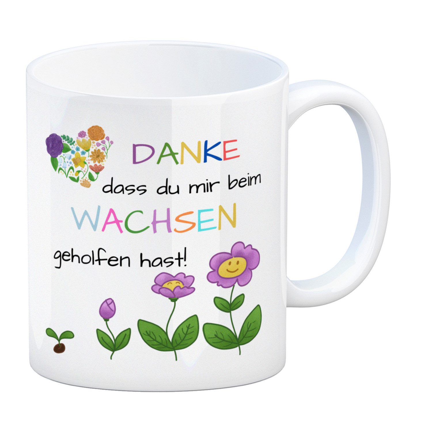 speecheese Tasse Danke dass du mir beim Wachsen geholfen hast Kaffeebecher