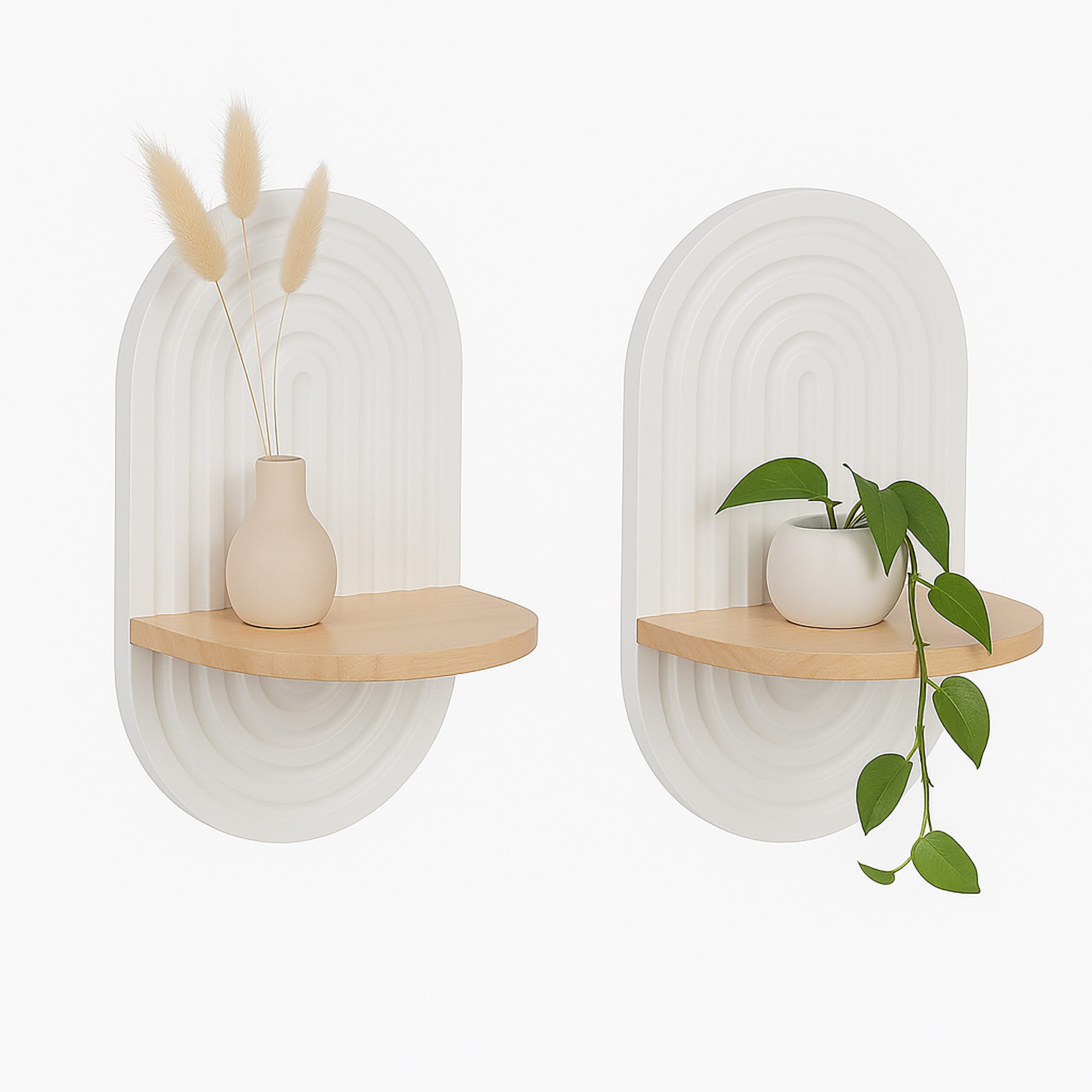 relaxdays Wandregal Boho 2er Set, 2-tlg.