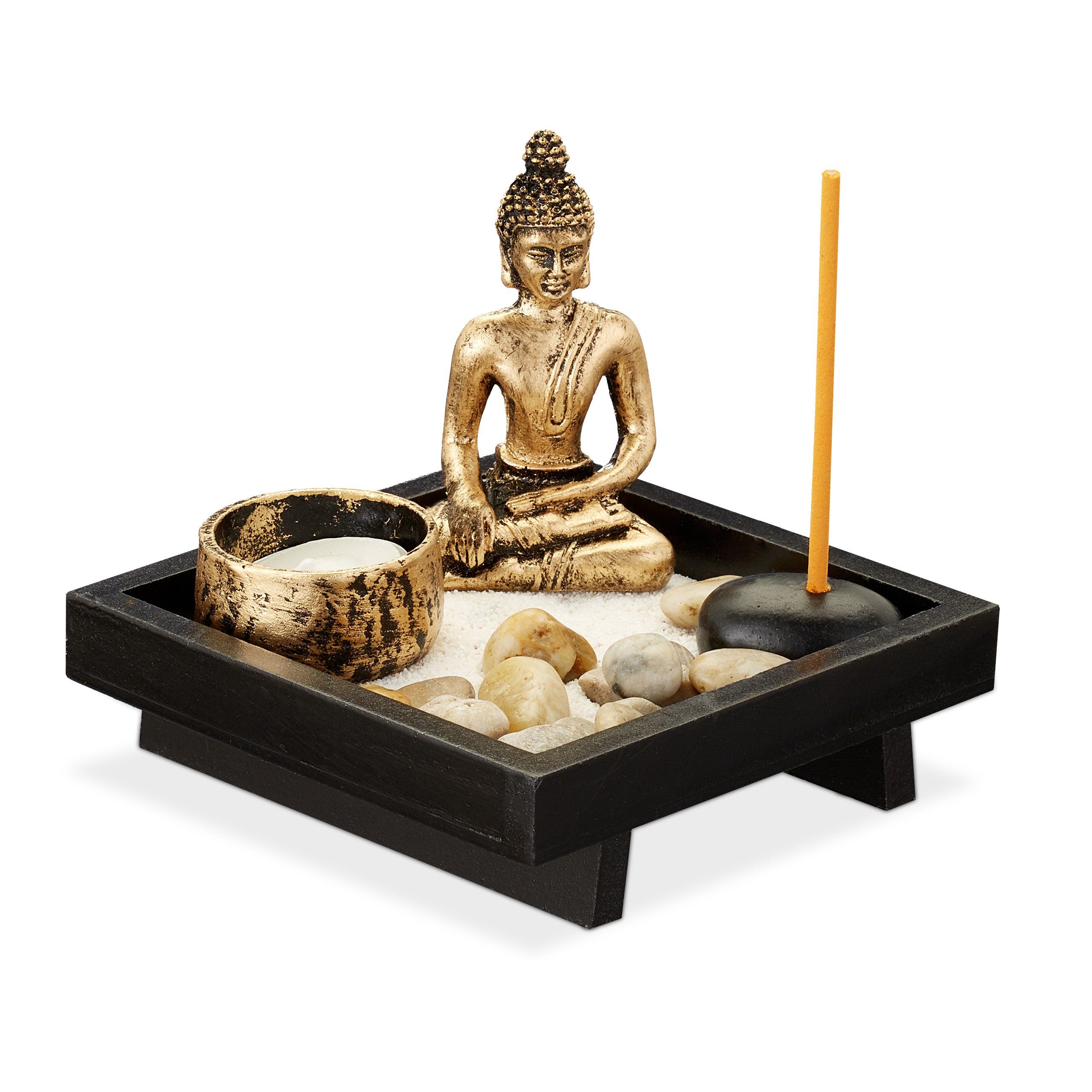 relaxdays Buddhafigur Zen Garten mit Buddha günstig online kaufen