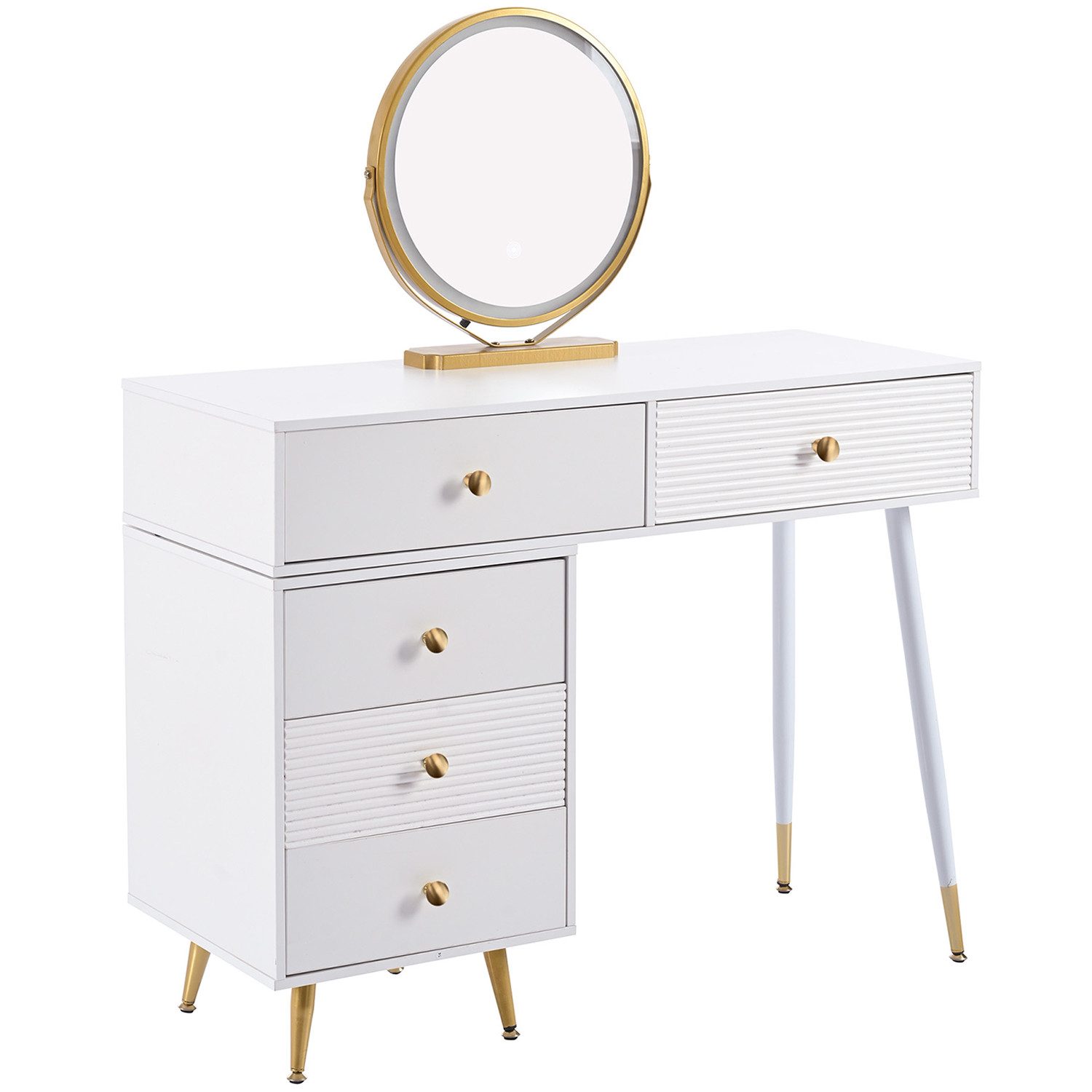 OUTMAX Schminktisch Kosmetiktisch-Set mit Spiegel, mit verstellbarem Seitenschrank Design. (Set, 1-St., 1 Ankleideschrank), Длина 100 cm, Breite 40 cm, Höhe 78 cm