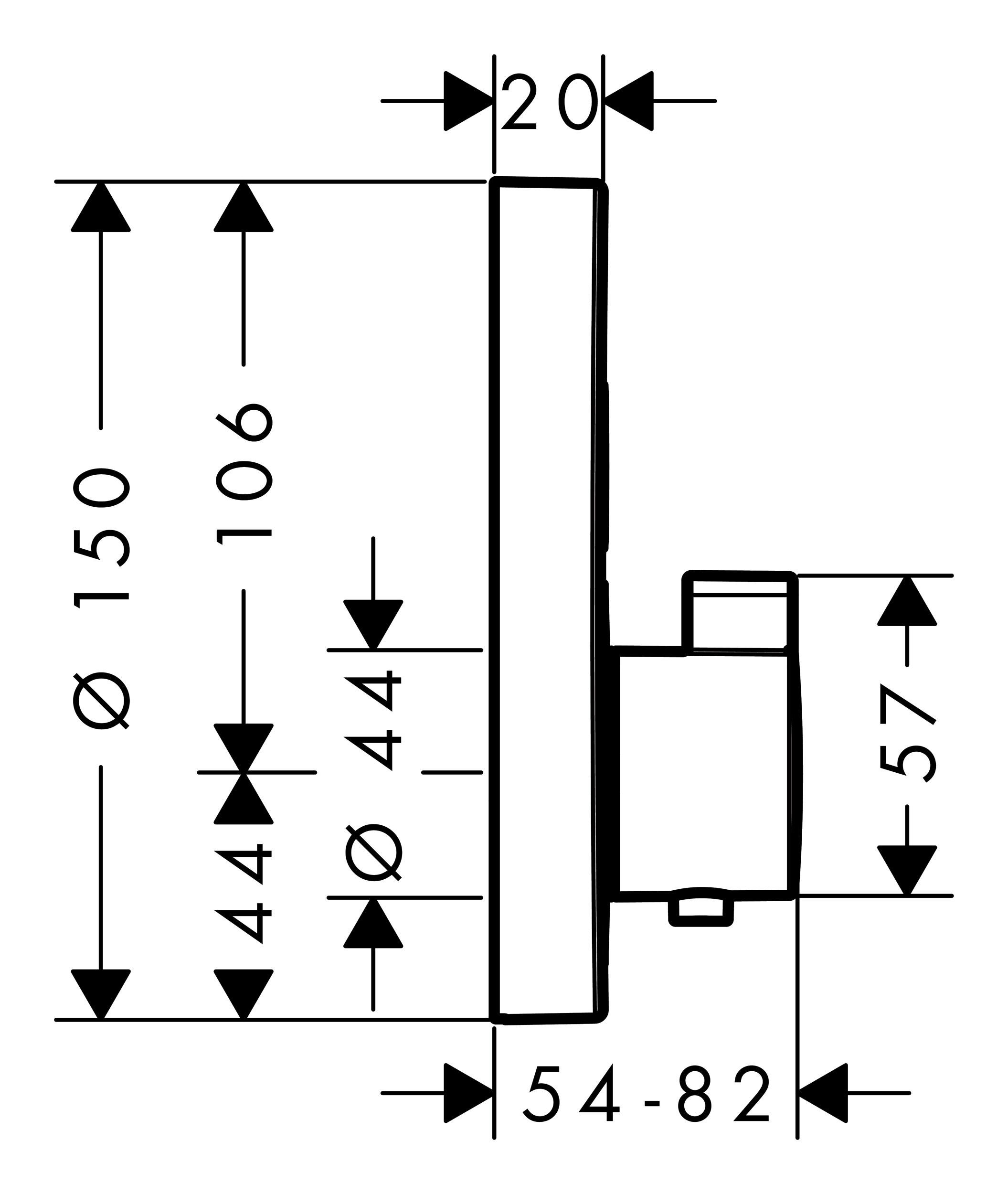 Unterputz S Thermostat - 2 Chrom Verbraucher ShowerSelect für hansgrohe Unterputzarmatur