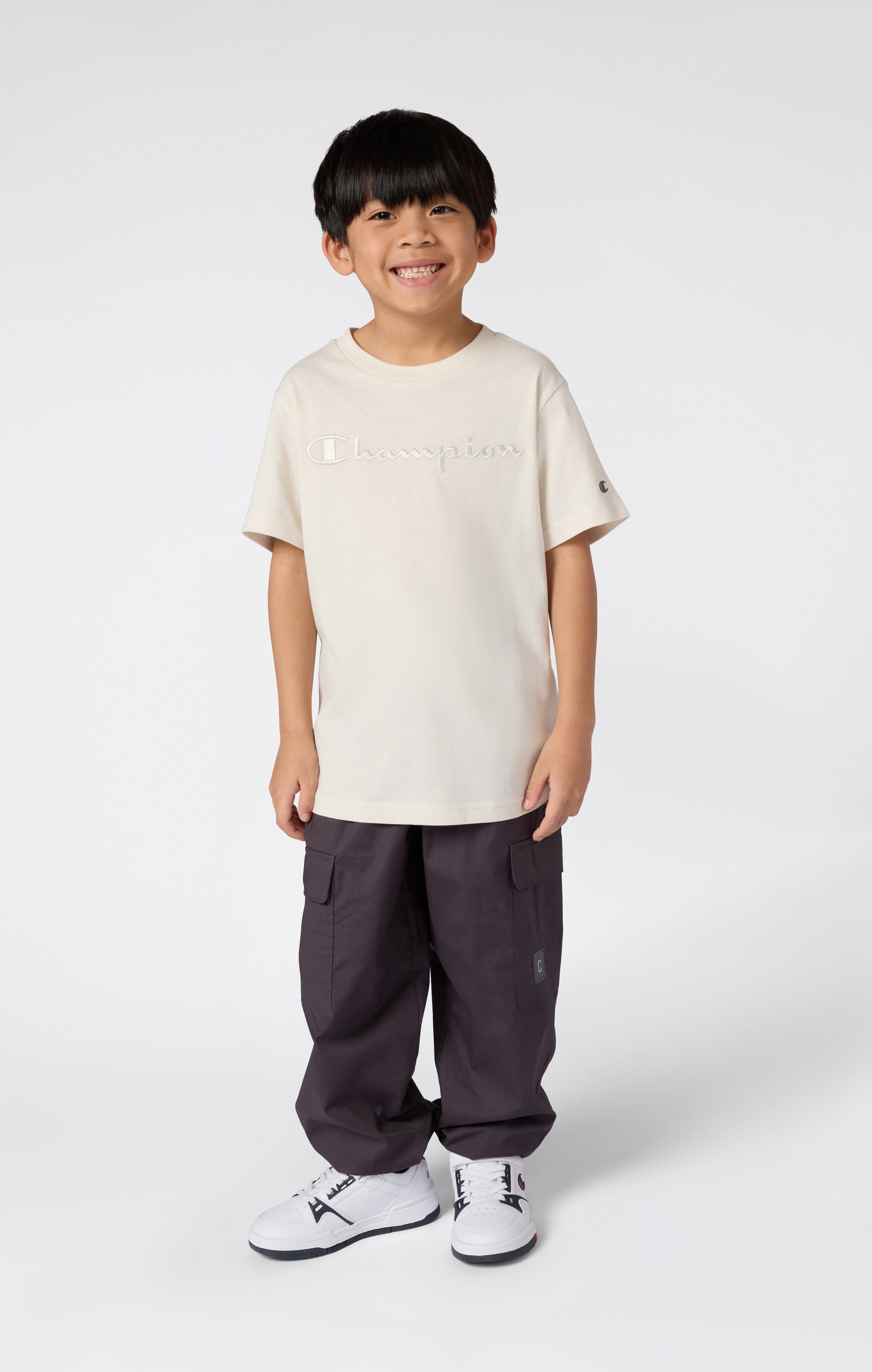 Champion T-Shirt ICONS TONAL Crewneck T-Shirt with Large Logo mit großem Logo, Kurzarm, aus Baumwolle