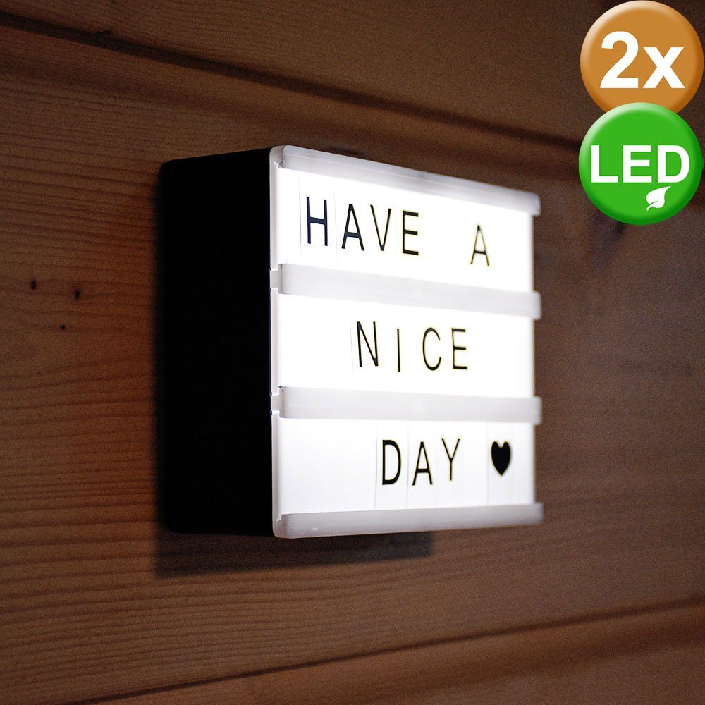 Dekolicht, 2er Set LED Licht Boxen Tafeln Leucht Kästen