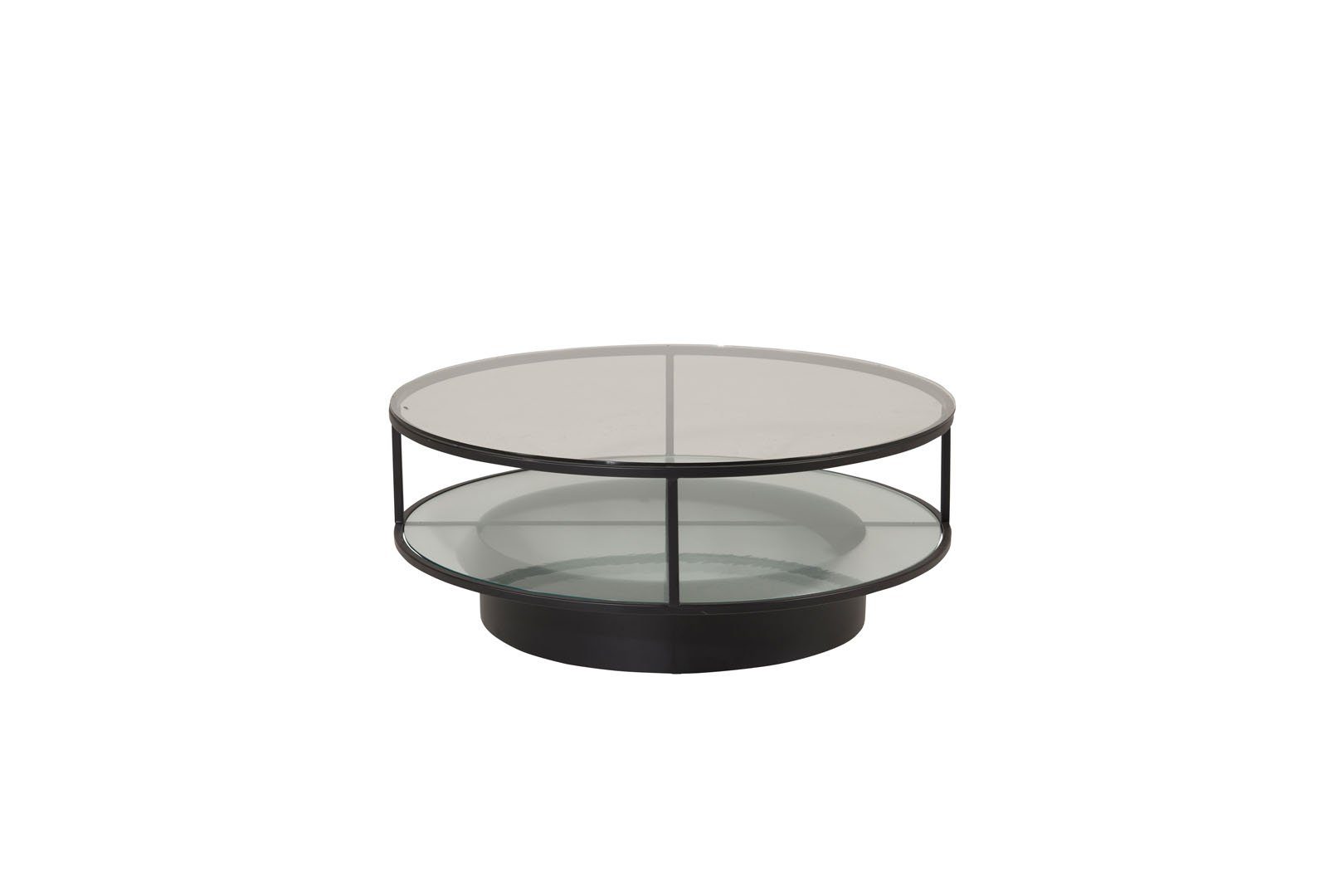 ebuy24 Couchtisch Falsterbo Couchtisch mit Ablage Ø100 cm Glas. (1-St) | Couchtische