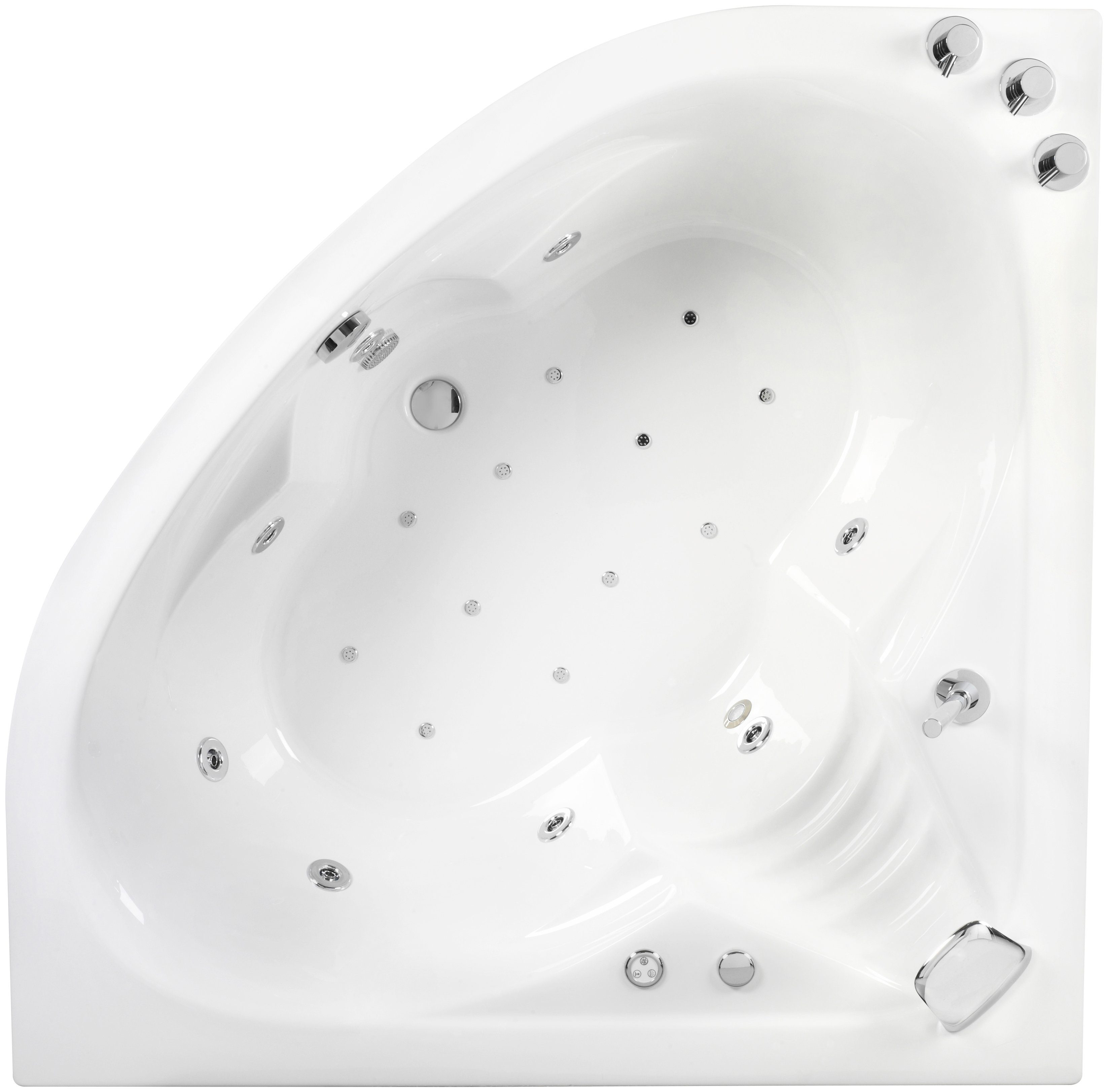 OTTOFOND Whirlpool-Badewanne St. Lucia, (Komplett-Set, 1-tlg), mit Farblichtscheinwerfer, Schürze und Schwallarmatur