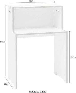 Tojo Sekretär schreib & deckel Set, ideal für Homeoffice, in zwei Farben, Breite/Höhe: 76/110 cm