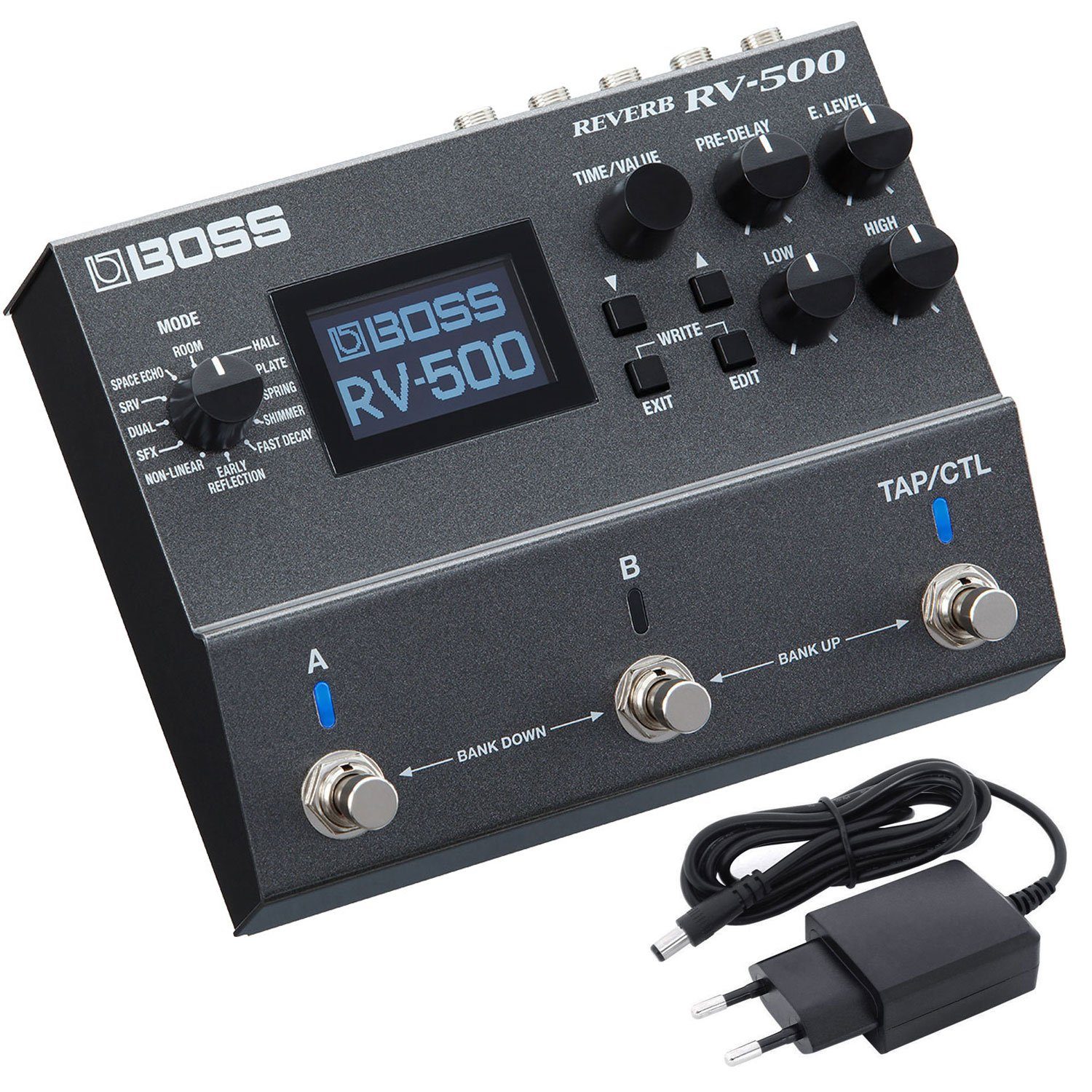E-Gitarre Boss RV-500 Reverb Hall Effektgerät mit Netzteil
