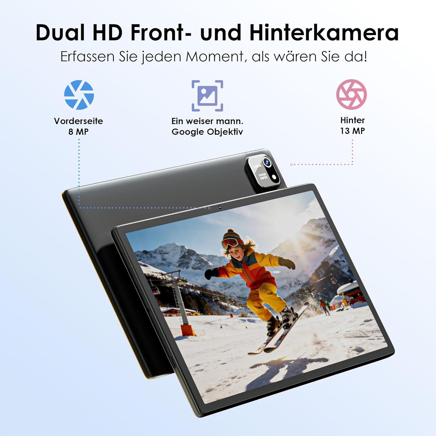 ZENTALITY (2 TB), 5G WLAN 6, Widevine L1, Kindersicherung, 8-Kern-Prozessor Tablet (10", 64 GB, Android 15, mit 8000 mAh Akku inklusive EVA-Schutzhülle und 360° drehbarem Ständer)