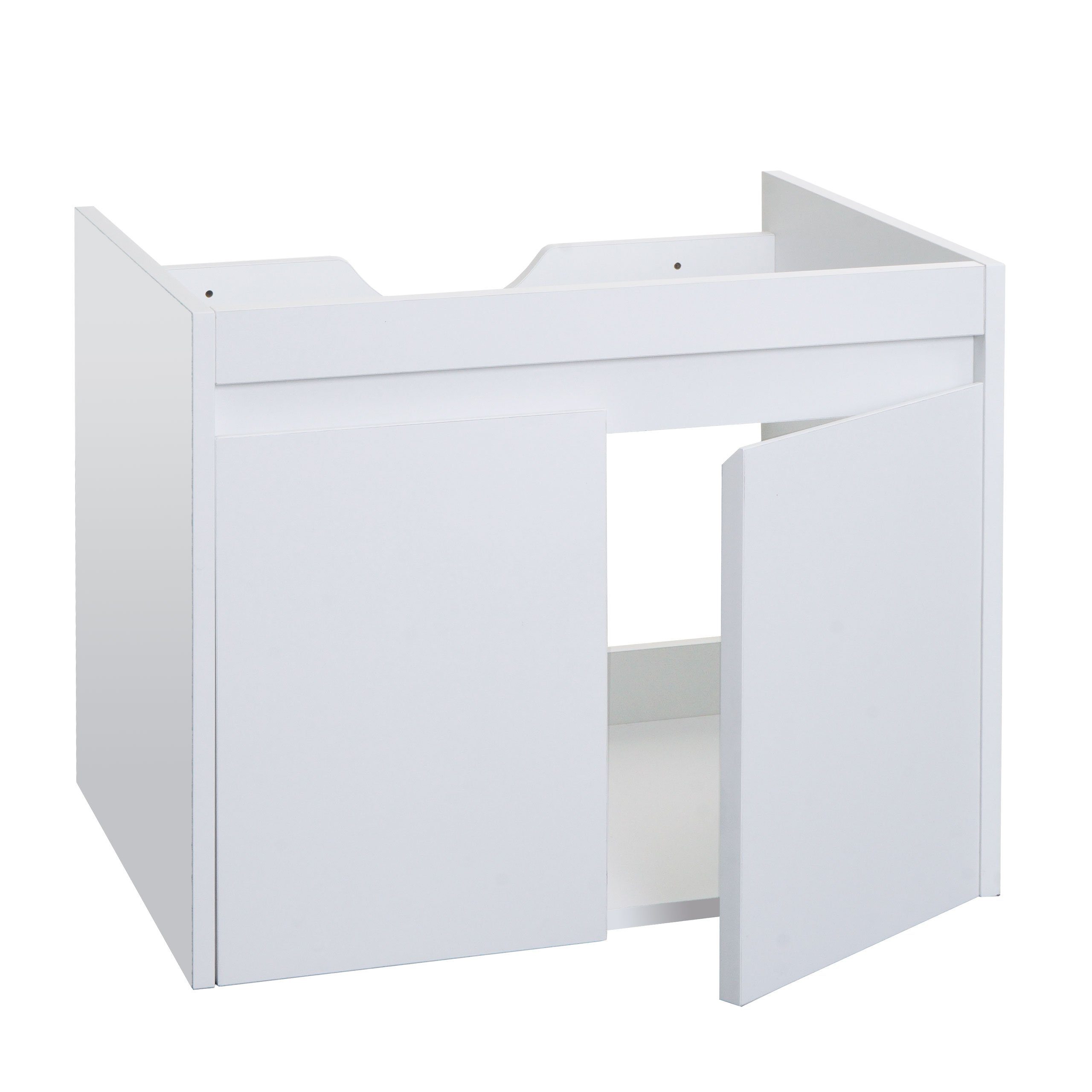 MCW Waschbeckenunterschrank MCW-L86-U Soft-Close-System, Aussparung für Siphon weiß