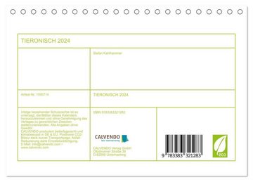 CALVENDO Wandkalender TIERONISCH (Tischkalender 2024 DIN A5 quer), CALVENDO Monatskalender