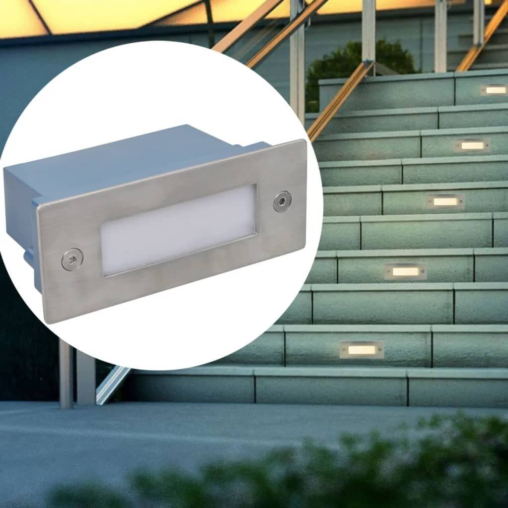 vidaXL Außen-Wandleuchte LED-Wandeinbauleuchten für Treppen 2 Stk. 44x111x56 mm | Wandleuchten