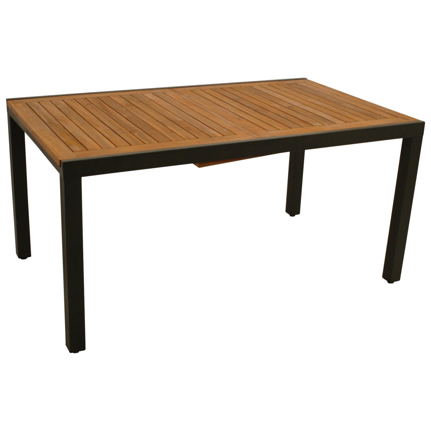 DEGAMO Gartentisch MILOS, ausziehbar 150/200x90cm, Alu anthrazit + Akazie