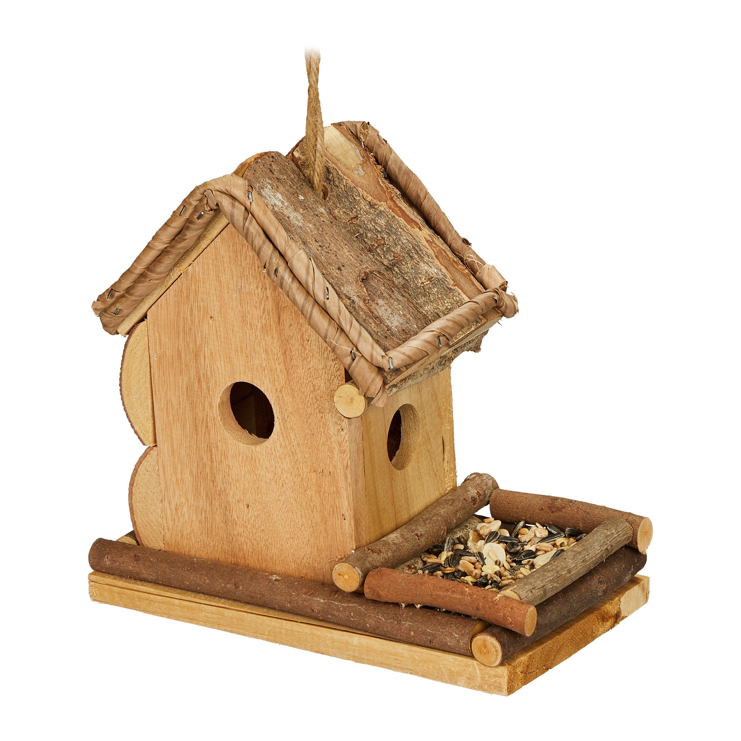 relaxdays Vogelhaus Deko Vogelhaus mit Futterstelle günstig online kaufen