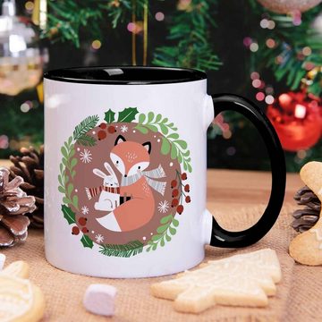GRAVURZEILE Tasse mit Weihnachtsmotiv - Geschenke für Frauen & Männer zu Weihnachten, Spülmaschinenfest - Winterfuchs