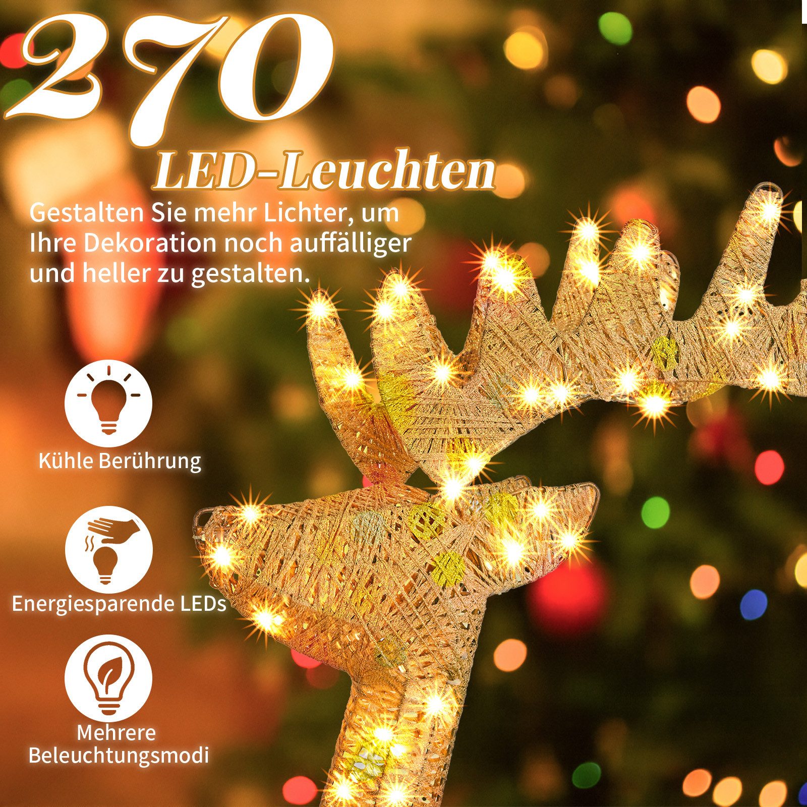LALAHO Weihnachtsfigur 3-teiliges LED Rentier Familie günstig online kaufen