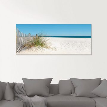 Artland Glasbild Schöne Sanddüne mit Gräsern und Zaun, Strand (1 St), in verschiedenen Größen
