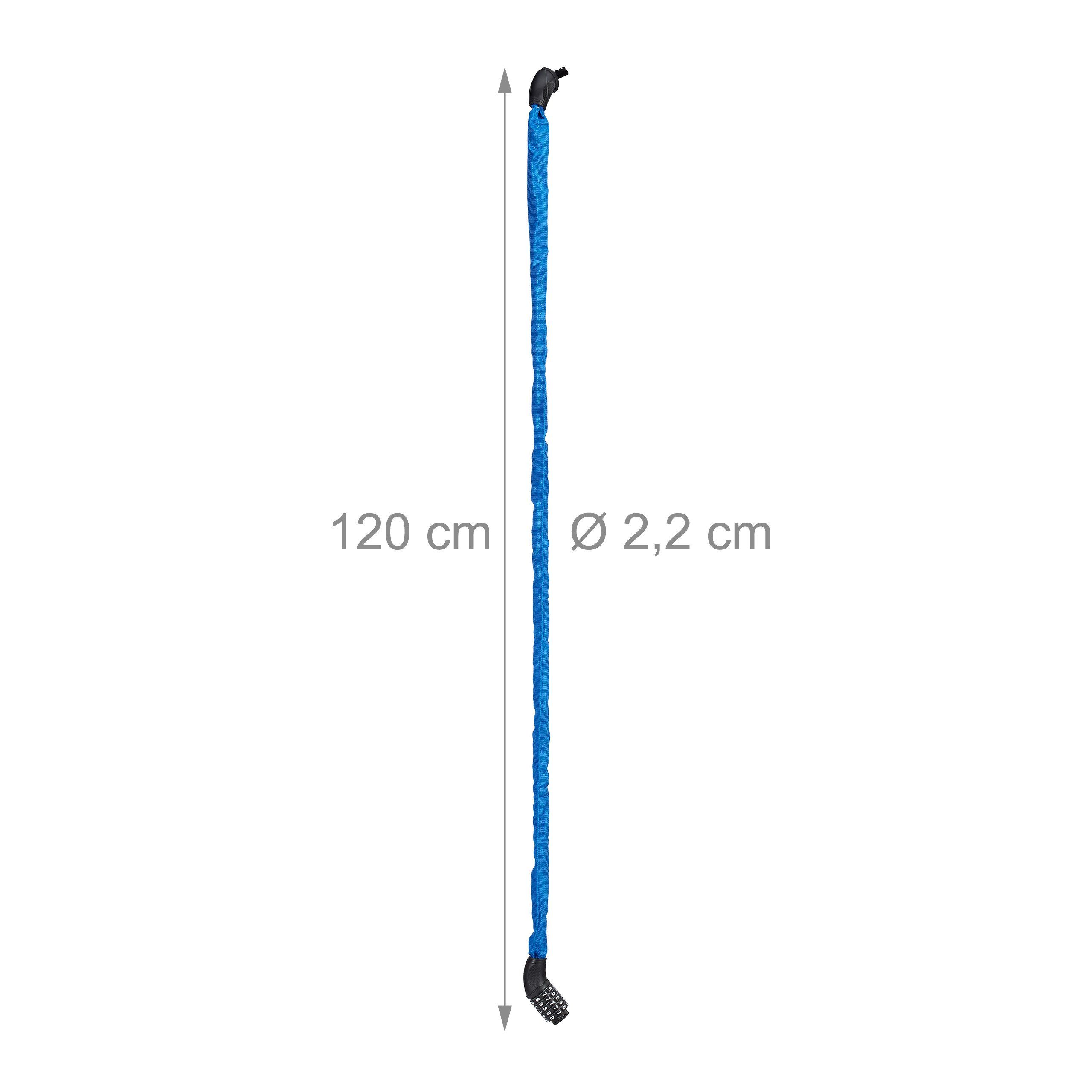 Relaxdays Fahrradschloss Mit Zahlencode - 120cm Stahlkette & 5-stelliges Schloss