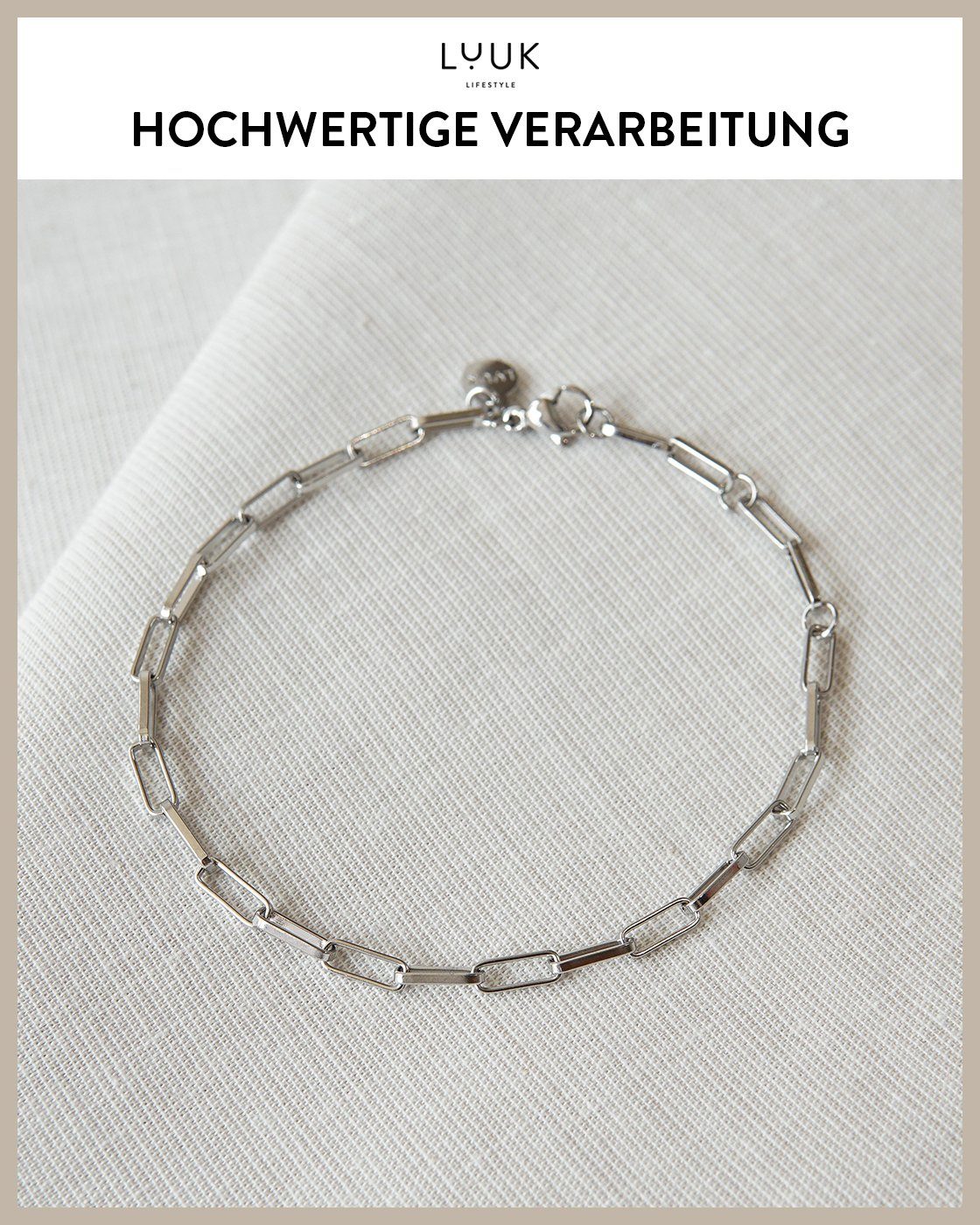 LIFESTYLE Chain, Silber Armband mit LUUK Schmuckbox toller