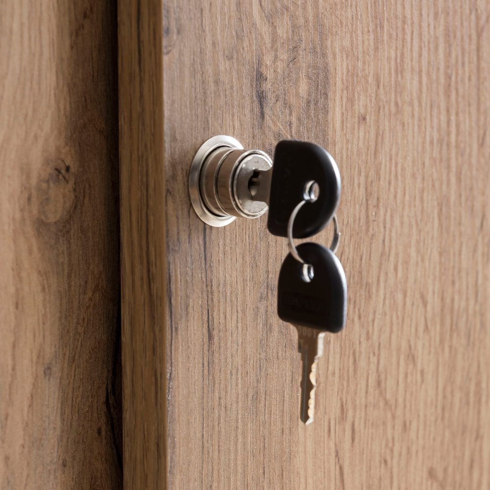 Lomadox Aktenschrank FALUN-80 Eiche Landhaus Nb. günstig online kaufen