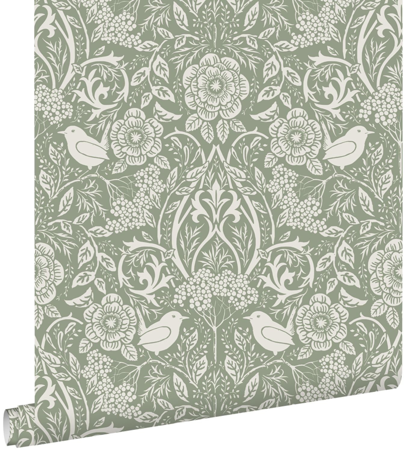ESTAhome Mustertapete Blumen und Vögel im Jugendstil