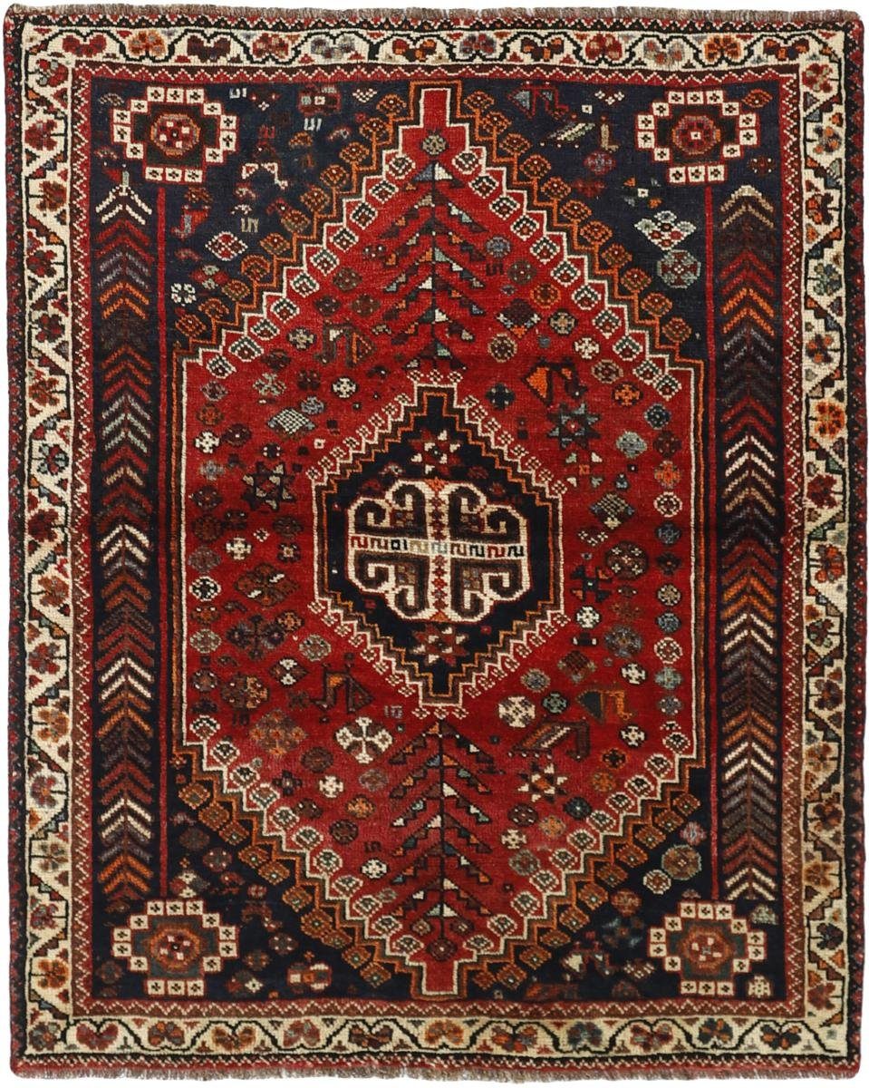 Orientteppich Shiraz 124x161 Handgeknüpfter Orientteppich / Perserteppich, Nain Trading, rechteckig, Höhe: 10 mm | Kurzflor-Teppiche