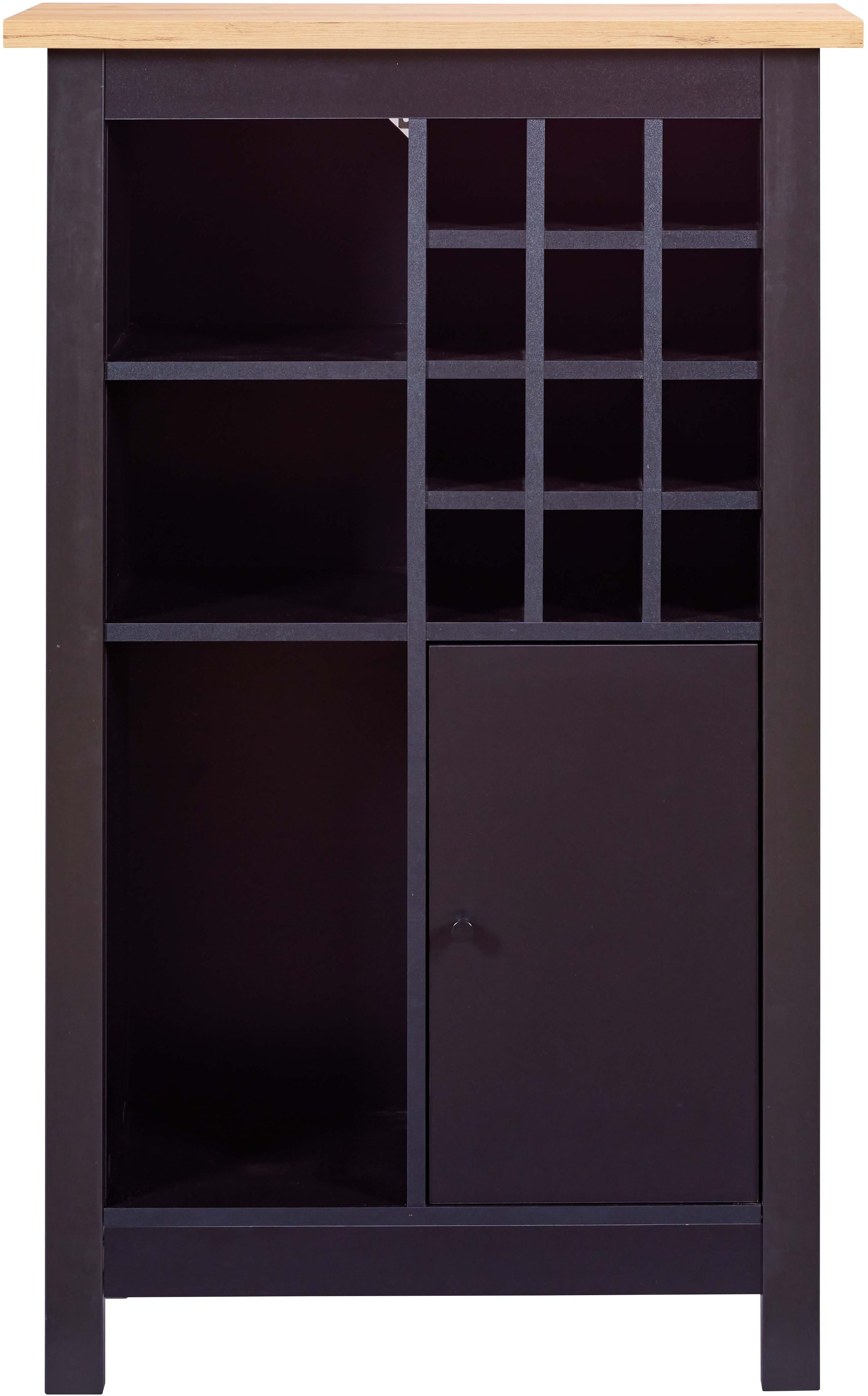 Inter Link Highboard Helina, mit 12 Flaschenfächern & Stauraum, Hochschrank, modern (1 St), Hochkommode, Weinschrank, Weinregal, BxTxH: ca. 76,8 x 33 x 124,4 cm