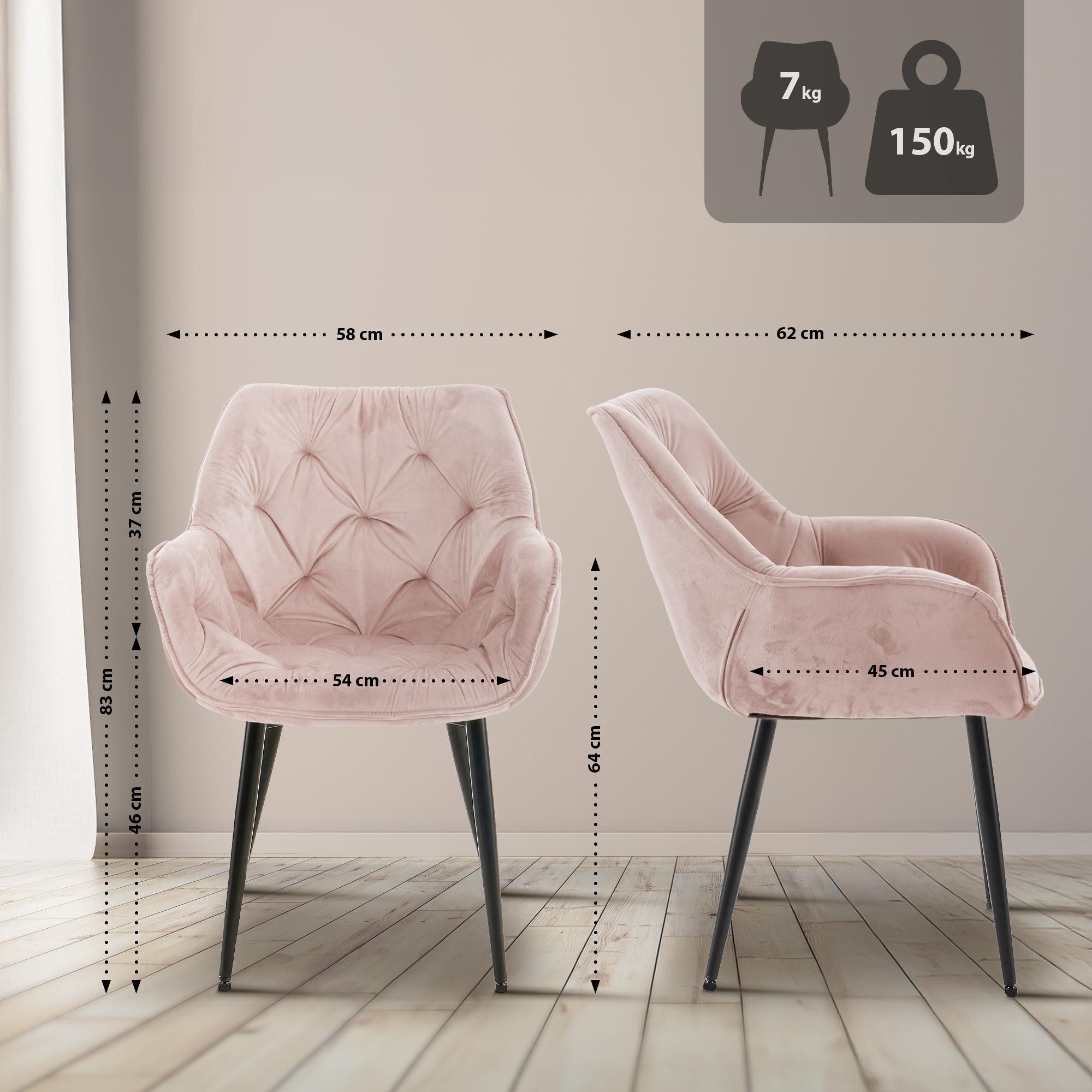 CLP Esszimmerstuhl Tanna Samt (2er Set), günstig online kaufen