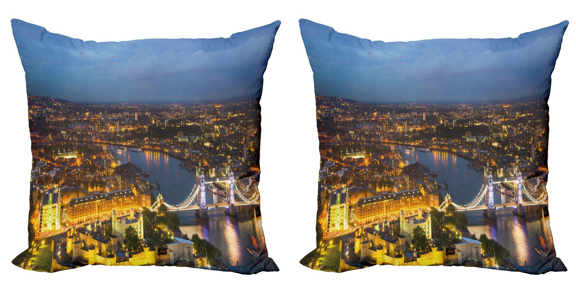 (2 Sonnenuntergang Doppelseitiger Abakuhaus am Stück), Accent Modern Modern City London Kissenbezüge Digitaldruck,
