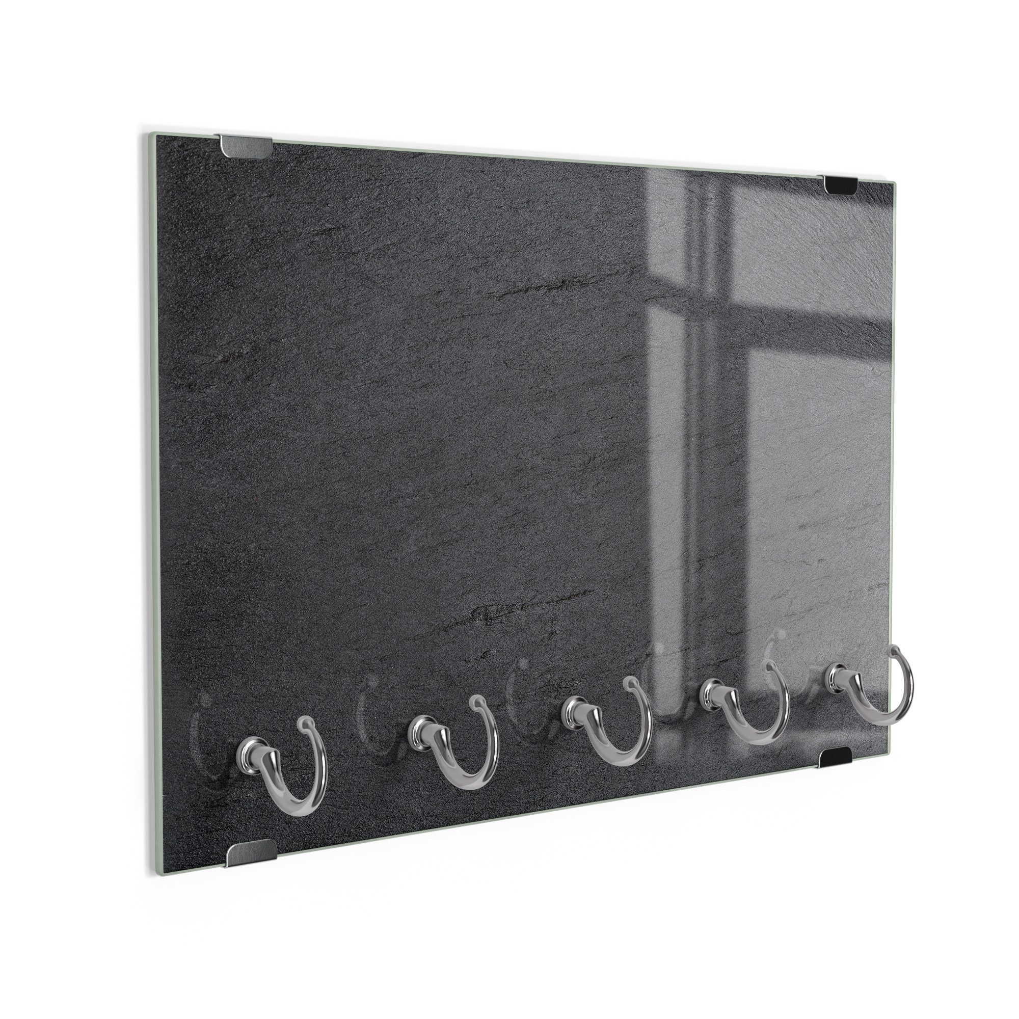 DEQORI Schlüsselbrett 'Schiefertafel Stein-Optik', (1 St), Schlüsselhalter Schlüssel Haken Schlüsselboard modern Schlüsselleiste