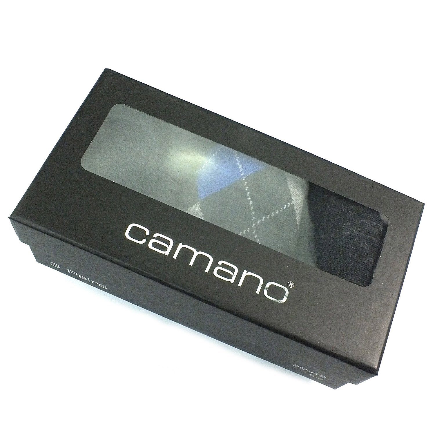 Camano Langsocken CA4903 (Packung, Herren Socken 08 3-Paar, 3 Unisex Geschenkverpackung anthracite Damen Business Baumwolle Paar)