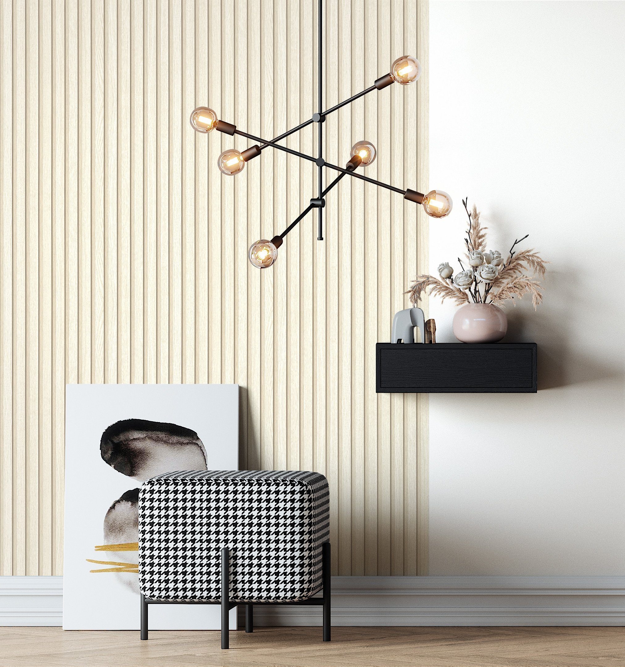 Newroom Vliestapete, Creme Tapete Skandi Holz günstig online kaufen