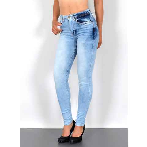 ESRA Skinny-fit-Jeans S200 High Waist Skinny Jeans Damen, Damen Jeans Hose Skinny, bis Übergröße / Plussize Große Größen, Sehr enge Damen Röhrenjeans hoher Bund, High Rise Damen Jeanshose, 5 Pockets Style, Stretch