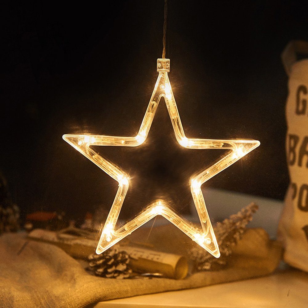 Merry 2024 LED Dekolicht LED Dekolicht,Weihnachtslicht,Weihnachtsdeko,mit Sauger, Fensterbild Lichterkette
