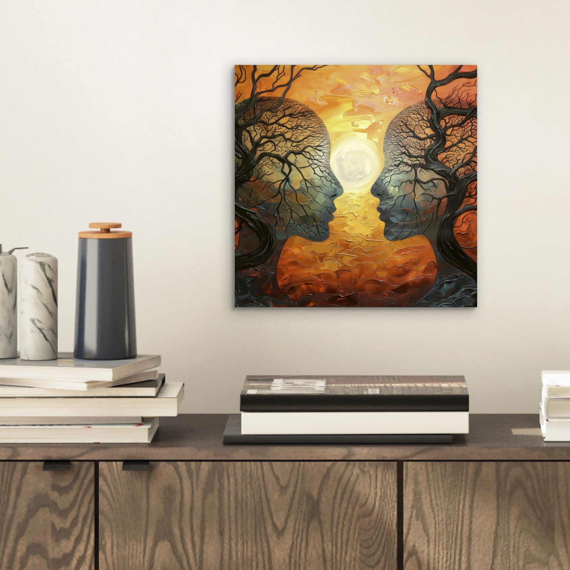 MuchoWow Metallbild Bäume - Gesichter - günstig online kaufen