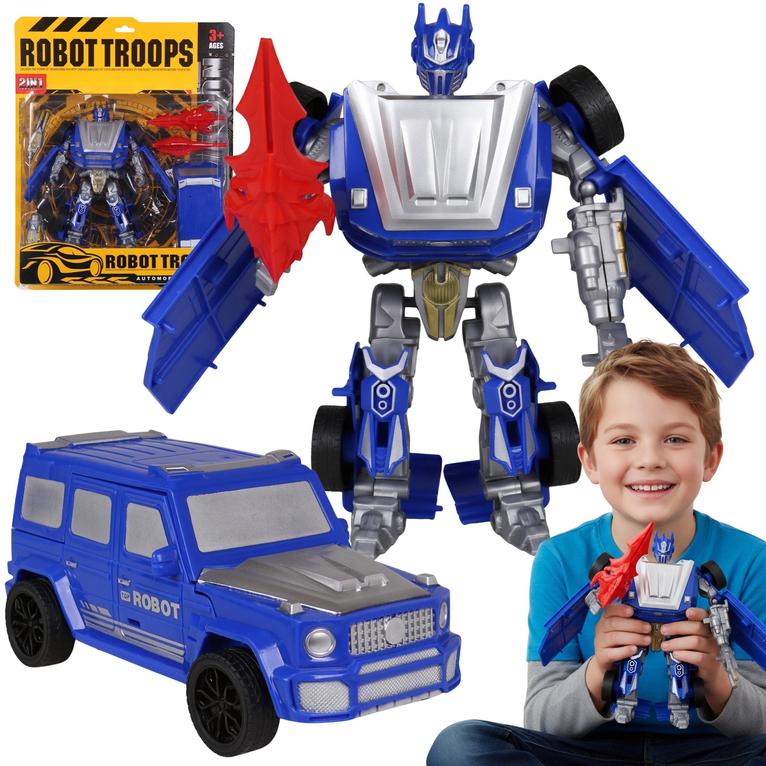 Mega Creative Spielzeug-Auto Blauer ROBOT Auto 2in1 Spielzeug für Kinder 3+ – MEGA CREATIVE