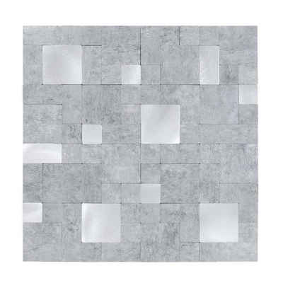 Dalsys Wandpaneel 1m² 11 Stück selbstklebend, (Hellgrau Silber Steinoptik Quadrat / Rechteck, 11-tlg., Wandfliese) feuchtigskeitsbeständig, einfach montiert, hochwertiges Material