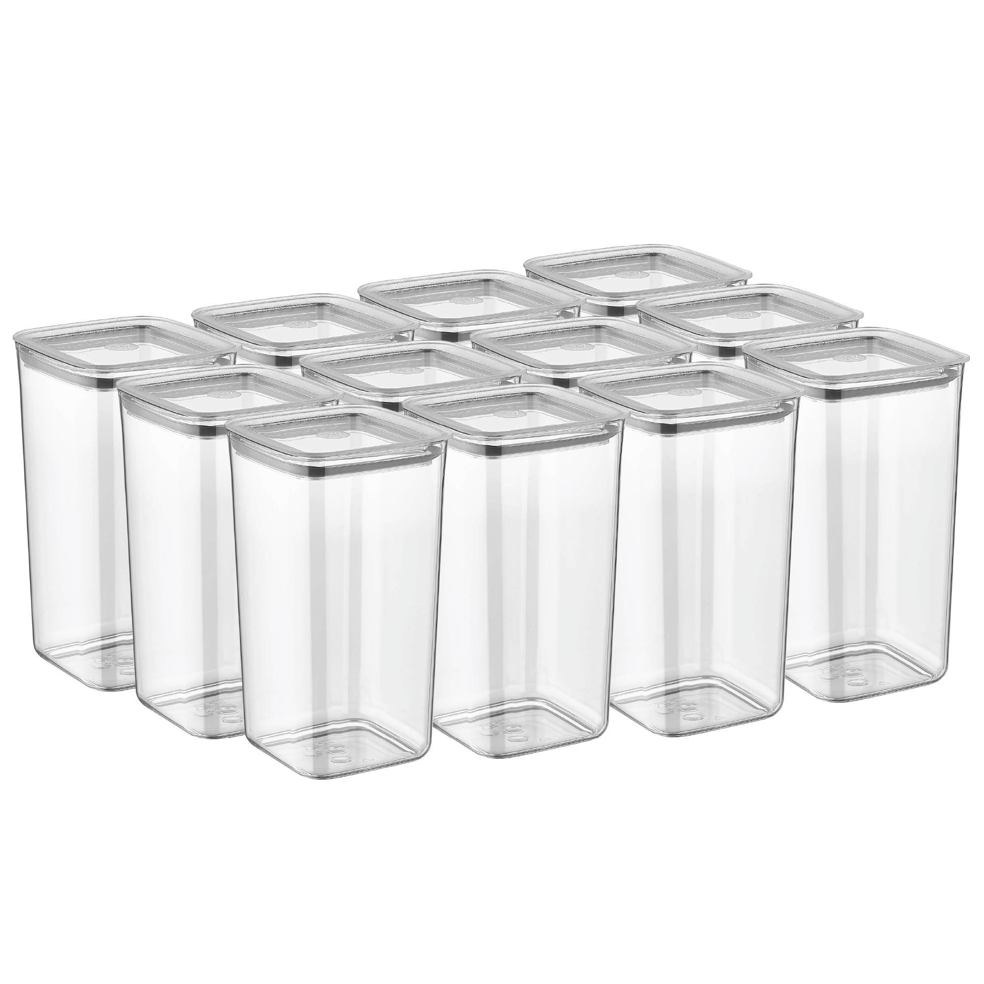 Vip Ahmet Vorratsdose Vorratsdosen mit Deckel, BPA-frei Kunststoff, 12-tlg, 12x1,2L, Kunststoff, (12-tlg., 12er-Set, 12x1,2L), mit Vakuumdeckel