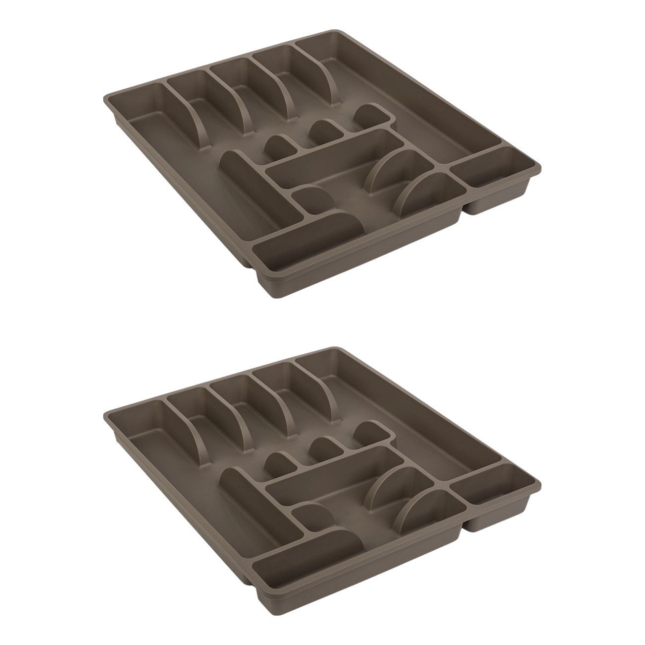 Engelland Besteckkasten Besteckeinsatz für Schubladen 40 cm (Vorteils-Set, 2 St., 45 x 39 x 5 cm), BPA-frei, robuster PP-Kunststoff, für alle handelsüblichen Schubladen