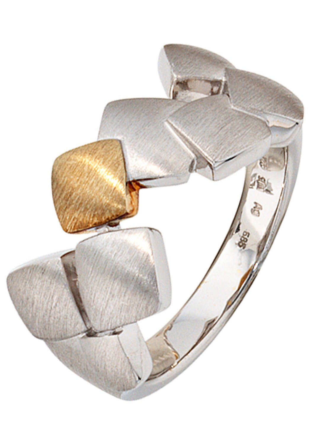 JOBO Fingerring, 925 Silber mit 585 Gold