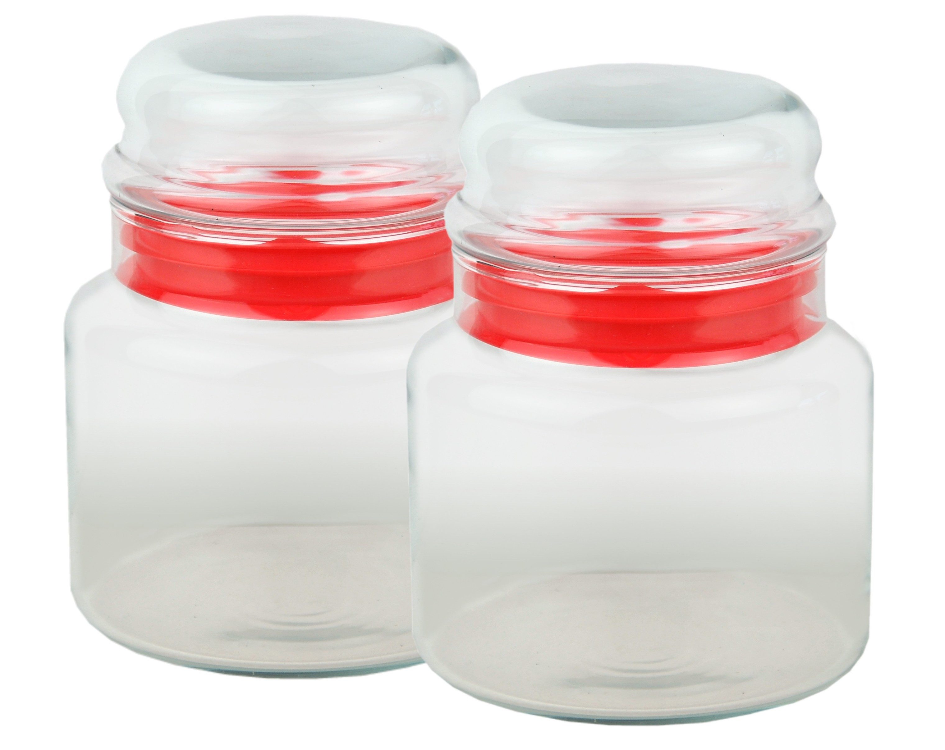 van Well Vorratsglas 2er Set Vorratsdose Prestige - 635ml Vorratsbehälter aus Kristallglas, Glas