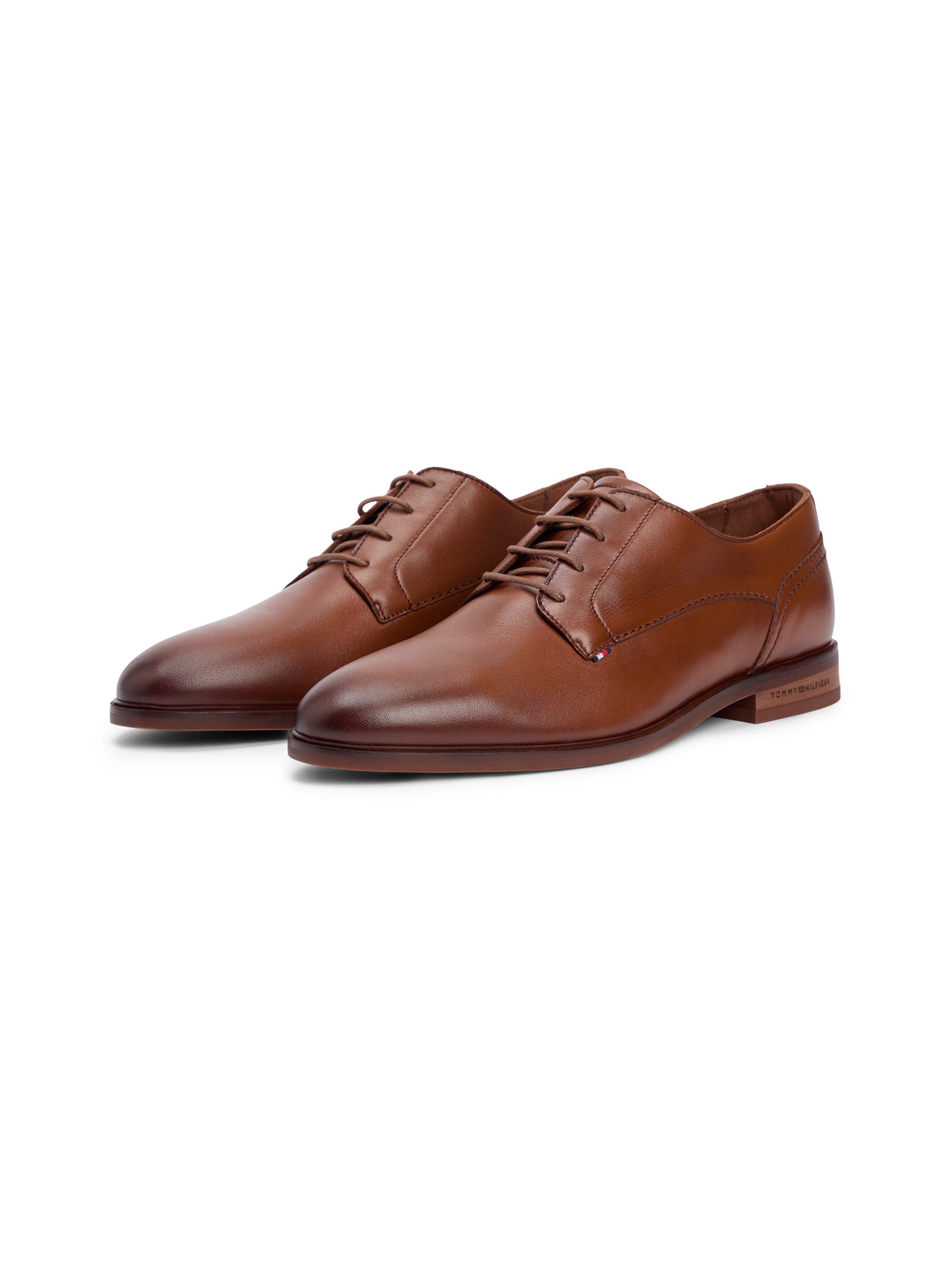 Tommy Hilfiger HILFIGER LEATHER DRESS SHOE Schnürschuh Blockabsatz, Festtag günstig online kaufen
