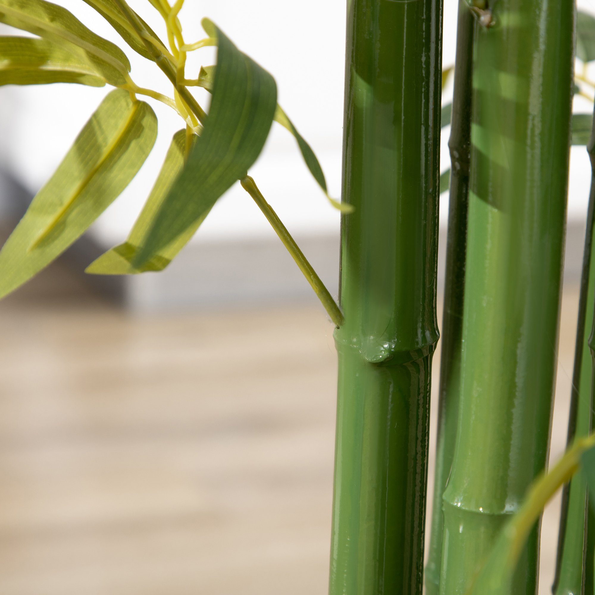 Mit Bambusbaum Bambus, HOMCOM, 180 Künstlicher Kunstpflanze cm, Pflanze, wie Höhe Kunstbaum Künstliche Pflanztöpfe echt