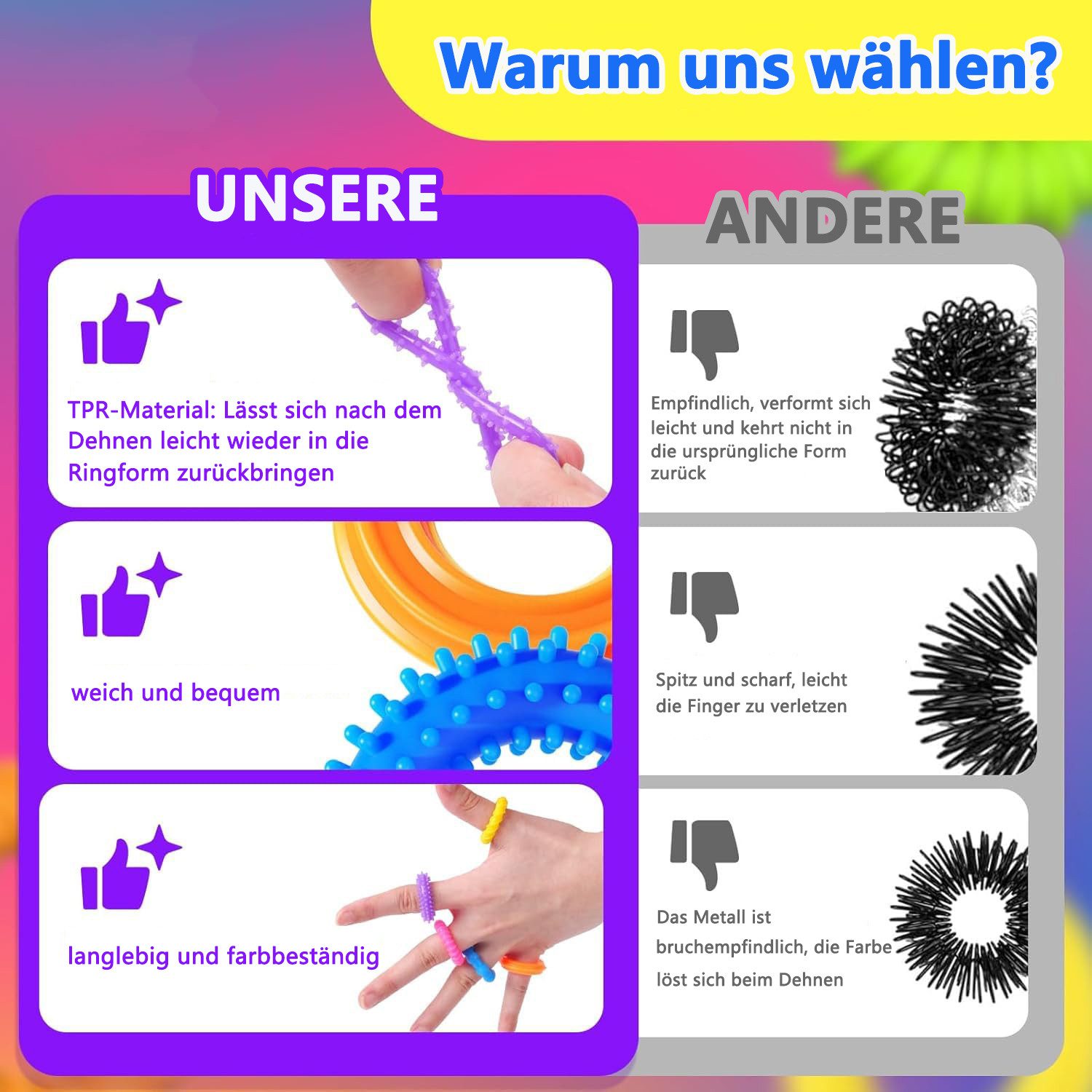 FOUORTUNATE-BEE Motorikschleife 12 Stück Fidget Ring Toys für Kinder Erwach günstig online kaufen