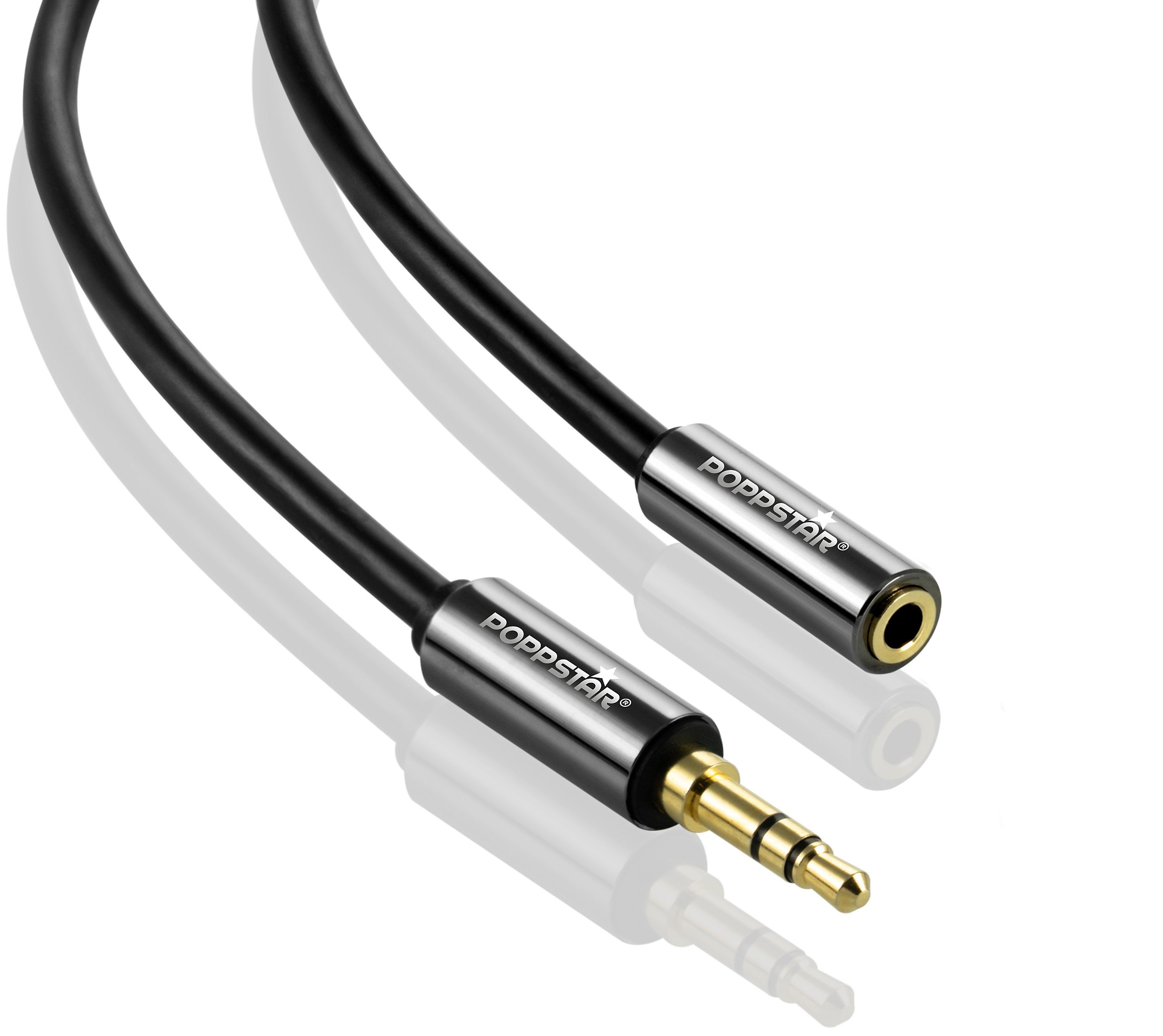 Poppstar Audio Kabel Klinke 3,5mm Klinkenkabel Stecker auf Buchse  Audio-Kabel, 3,5-mm-Klinke, 3,5-mm-Klinke (100 cm), Verlängerungskabel für  Kopfhörer Smartphone MP3-Player Kfz Autoradio