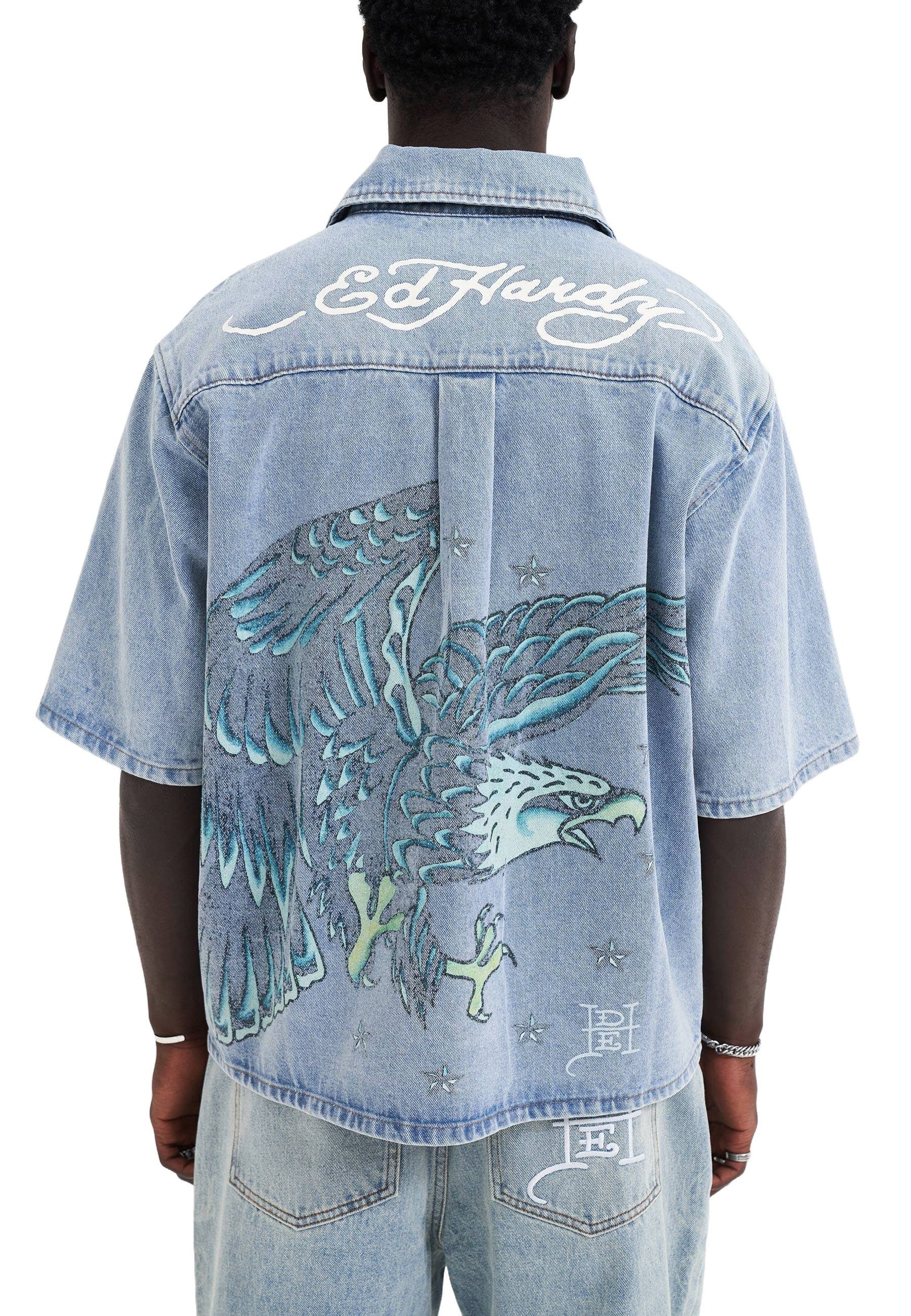 Ed Hardy Jeanshemd Jeansjacke Ed Hardy Eagle and Stars günstig online kaufen